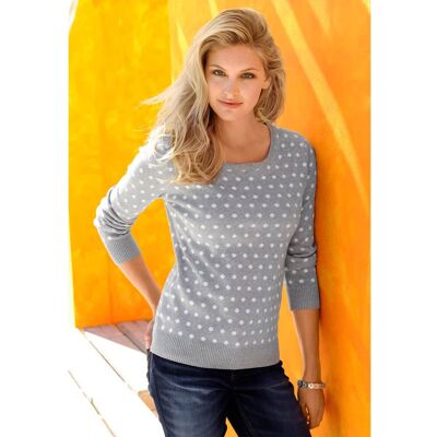 Witt Strickpullover grau-weiß-getupft 48 female Witt Strickpullover grau-weiß-getupft 48 female