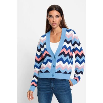 heine Strickjacke himmelblau-flamingo-gemustert 50 female heine Strickjacke himmelblau-flamingo-gemustert 50 female