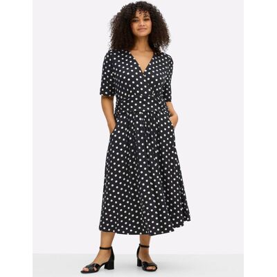sheego by Joe Browns Jerseykleid schwarz-weiß-gemustert 58 female sheego by Joe Browns Jerseykleid schwarz-weiß-gemustert 58 female