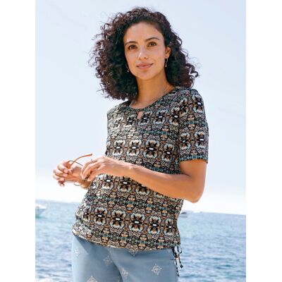 Witt Kurzarmshirt schwarz-cognac-bedruckt 44 female Witt Kurzarmshirt schwarz-cognac-bedruckt 44 female