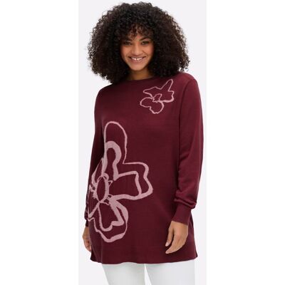 sheego Pullover bordeaux-gemustert 40/42 female sheego Pullover bordeaux-gemustert 40/42 female