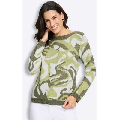Witt Jacquard-Pullover pistazie-khaki-gemustert 40 female Witt Jacquard-Pullover pistazie-khaki-gemustert 40 female