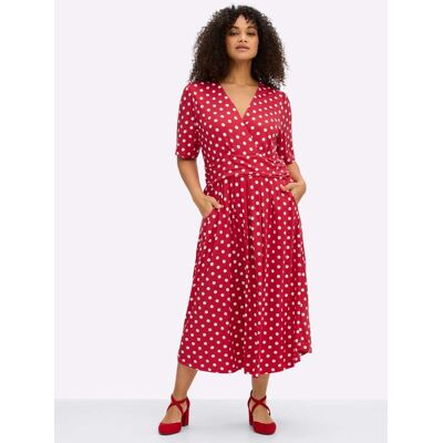 sheego by Joe Browns Jerseykleid erdbeere-weiß-gemustert 48 female sheego by Joe Browns Jerseykleid erdbeere-weiß-gemustert 48 female