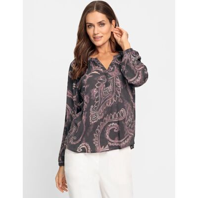 heine Druckbluse anthrazit-mauve-bedruckt 34 female heine Druckbluse anthrazit-mauve-bedruckt 34 female