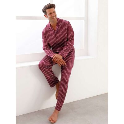 KINGsCLUB Pyjama bordeaux-gestreift 48/50 male KINGsCLUB Pyjama bordeaux-gestreift 48/50 male