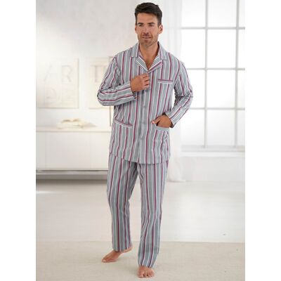 KINGsCLUB Pyjama grau-rot-gestreift 60/62 male KINGsCLUB Pyjama grau-rot-gestreift 60/62 male