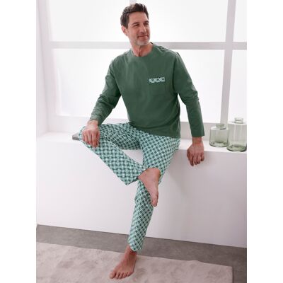 wäschepur men Schlafanzug moos-jade-bedruckt 48/50 male wäschepur men Schlafanzug moos-jade-bedruckt 48/50 male