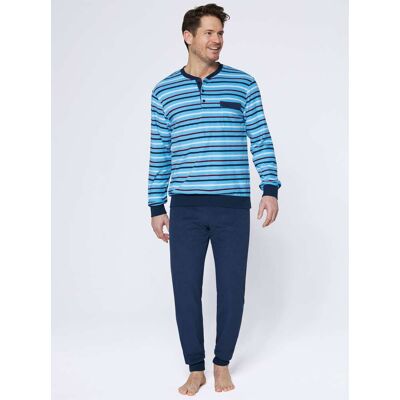 KINGsCLUB Schlafanzug blau-gestreift 44/46 male KINGsCLUB Schlafanzug blau-gestreift 44/46 male