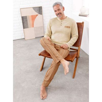 KINGsCLUB Schlafanzug sand-bedruckt 60/62 male KINGsCLUB Schlafanzug sand-bedruckt 60/62 male