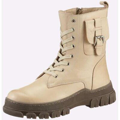 Heine Beigene Leder-Stiefeletten - Schuhe Heine Beigene Leder-Stiefeletten - Schuhe