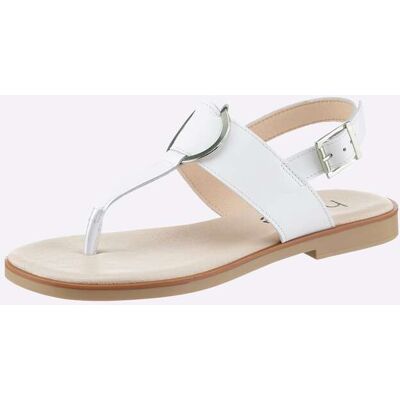 HEINE Damen 37 weiß Leder Modische Schuhe - Zehentrenner HEINE Damen 37 weiß Leder Modische Schuhe - Zehentrenner