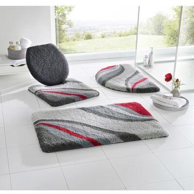 Hagemann Badematte grau-rot 70x120 cm - Badematte unisex Hagemann Badematte grau-rot 70x120 cm - Badematte unisex