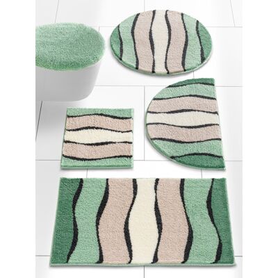 Helline Home Taupe-Gruene Wellen-Badematte - Badmatte Helline Home Taupe-Gruene Wellen-Badematte - Badmatte