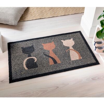 Grau Stylisierte Katzenmatte - Fußmatte 45x75cm, 5mm, 1 Stück Grau Stylisierte Katzenmatte - Fußmatte 45x75cm, 5mm, 1 Stück