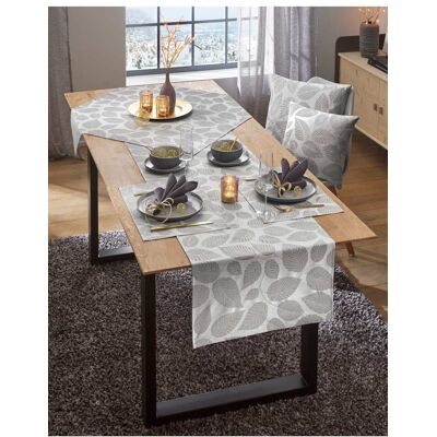 Witt Tischdecke weiß-grau 85x85 cm - Mitteldecke unisex Witt Tischdecke weiß-grau 85x85 cm - Mitteldecke unisex