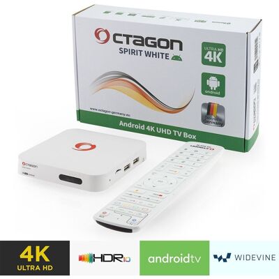 Octagon Weiß 4K Android TV IP OTT Bluetooth 5.1 Octagon Weiß 4K Android TV IP OTT Bluetooth 5.1