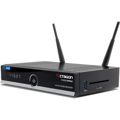 Octagon SF8008 V3 SUPREME Twin - DVB-S2X dual tuner - M.2 SSD slot - WiFi 2.4/5 GHz 1200 Mbps - Set-top box Octagon SF8008 V3 SUPREME Twin - DVB-S2X dual tuner - M.2 SSD slot - WiFi 2.4/5 GHz 1200 Mbps - Set-top box