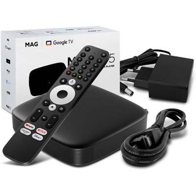 Infomir MAG 555 IPTV Set Top Box 2GB RAM Android 4K UHD HEVC h.265 Bluetooth 5.0 WLAN integriert Infomir MAG 555 IPTV Set Top Box 2GB RAM Android 4K UHD HEVC h.265 Bluetooth 5.0 WLAN integriert