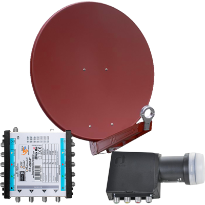 Gibertini OP 75 SE - Alu-Antenne - ziegelrot - 64 Teilnehmer mit Unicable-Multischalter Gibertini OP 75 SE - Alu-Antenne - ziegelrot - 64 Teilnehmer mit Unicable-Multischalter