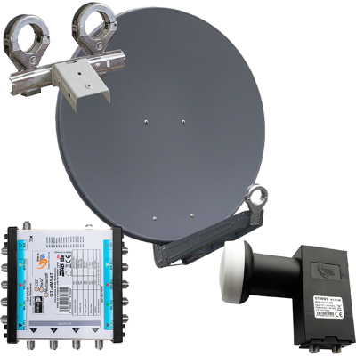 Gibertini OP 75 SE - Alu-Antenne - anthrazit - 64 Teiln. mit Wideb.-LNB und Multischalter für 2 Sat. Gibertini OP 75 SE - Alu-Antenne - anthrazit - 64 Teiln. mit Wideb.-LNB und Multischalter für 2 Sat.