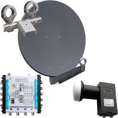 Gibertini OP 85 SE - Alu-Antenne - anthrazit - 64 Teiln. mit Wideb.-LNB und Multischalter für 2 Sat. Gibertini OP 85 SE - Alu-Antenne - anthrazit - 64 Teiln. mit Wideb.-LNB und Multischalter für 2 Sat.