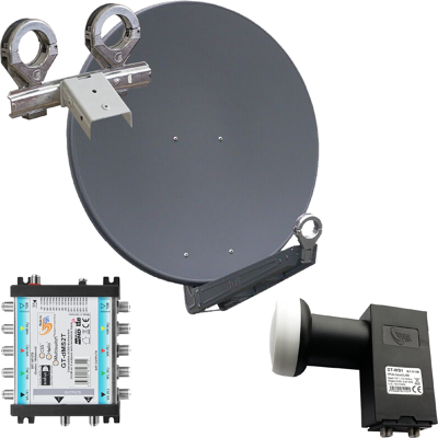 Gibertini OP 85 SE - Alu-Antenne - anthrazit - 32 Teiln. mit Wideb.-LNB und Multischalter für 2 Sat. Gibertini OP 85 SE - Alu-Antenne - anthrazit - 32 Teiln. mit Wideb.-LNB und Multischalter für 2 Sat.