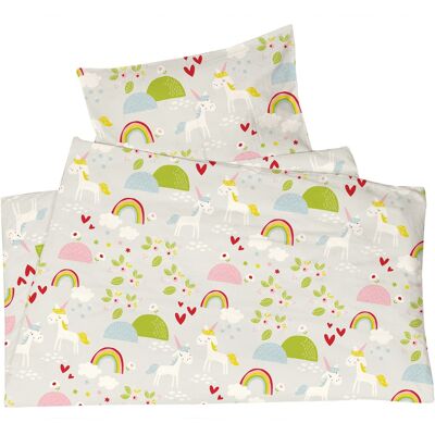 HANS NATUR Kinderbettwäsche Bio-Baumwolle Jersey Einhörner Bettbezug 100 x 135 cm, Kissen 40 x 60 cm HANS NATUR Kinderbettwäsche Bio-Baumwolle Jersey Einhörner Bettbezug 100 x 135 cm, Kissen 40 x 60 cm