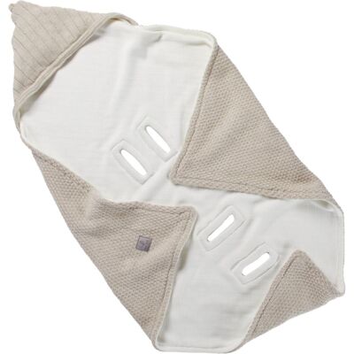 HANS NATUR Einschlagdecke Babyschale Bio-Baumwolle light beige melange Maße 75 x 75 cm HANS NATUR Einschlagdecke Babyschale Bio-Baumwolle light beige melange Maße 75 x 75 cm