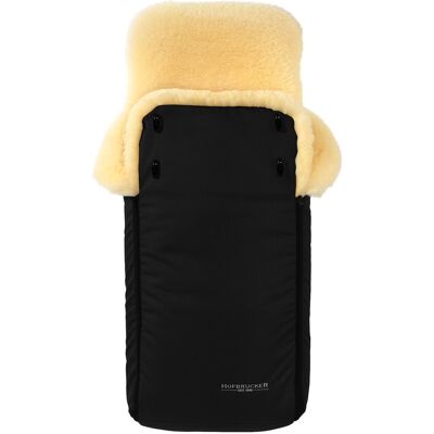 Hofbrucker Fußsack Kinderwagen Merino Lammfell "Luxus" schwarz Maße 95 x 34 x 15 cm Hofbrucker Fußsack Kinderwagen Merino Lammfell "Luxus" schwarz Maße 95 x 34 x 15 cm