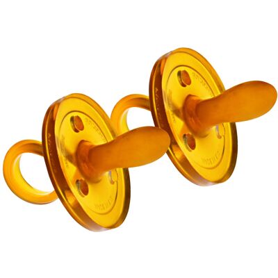 Goldi Beruhigungssauger, Naturkautschuk Schnuller, oval, 2er-Set 2 Stück, 0-6 Monate Goldi Beruhigungssauger, Naturkautschuk Schnuller, oval, 2er-Set 2 Stück, 0-6 Monate