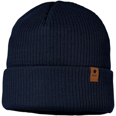 Maximo Baby und Kinder Beanie mit Umschlag Bio-Baumwolle Strick navy Gr. 51 Maximo Baby und Kinder Beanie mit Umschlag Bio-Baumwolle Strick navy Gr. 51