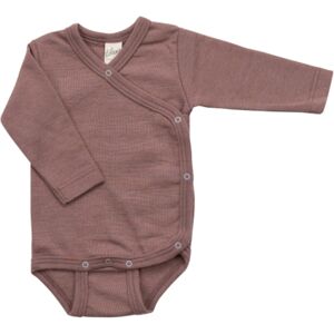 Lilano Baby Wickelbody Langarm Wolle Seide beere mauve Gr.56 Lilano Baby Wickelbody Langarm Wolle Seide beere mauve Gr.56