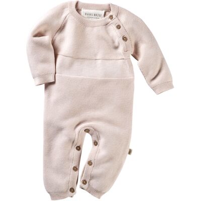HANS NATUR Baby Overall Strick Qualität rose melange Gr.50/56 HANS NATUR Baby Overall Strick Qualität rose melange Gr.50/56