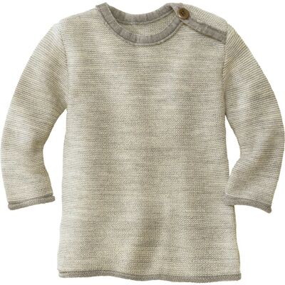 Disana Baby und Kinder Pullover Bio-Merinowolle melange-hellgrau Gr. 74/80 Disana Baby und Kinder Pullover Bio-Merinowolle melange-hellgrau Gr. 74/80