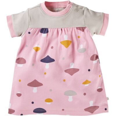 HANS NATUR Baby Kleid Kurzarm Bio-Baumwolle Pilzparty rosa Gr.50/56 HANS NATUR Baby Kleid Kurzarm Bio-Baumwolle Pilzparty rosa Gr.50/56