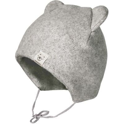 Maximo Baby Mütze mit Öhrchen Bio-Baumwolle Fleece grau-meliert Gr. 45 Maximo Baby Mütze mit Öhrchen Bio-Baumwolle Fleece grau-meliert Gr. 45