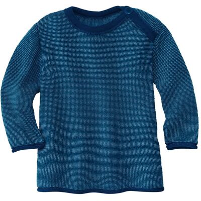 Disana Baby und Kinder Pullover Bio-Merinowolle melange-marine-lagoon Gr. 74/80 Disana Baby und Kinder Pullover Bio-Merinowolle melange-marine-lagoon Gr. 74/80