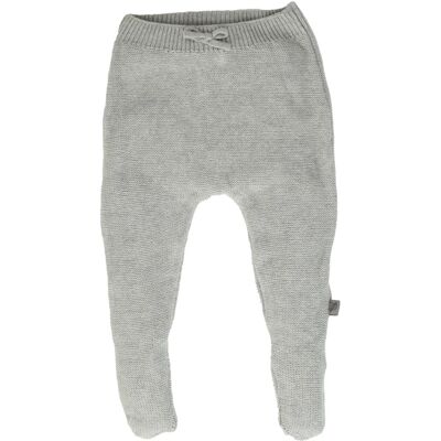 HANS NATUR Baby Hose mit Füßchen Baumwolle Strick hellgrau melange Gr.62/68 HANS NATUR Baby Hose mit Füßchen Baumwolle Strick hellgrau melange Gr.62/68