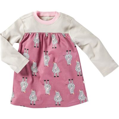 HANS NATUR Kinder Kleid Langarm Bio-Baumwolle Zebrafreunde beere Gr.122/128 HANS NATUR Kinder Kleid Langarm Bio-Baumwolle Zebrafreunde beere Gr.122/128