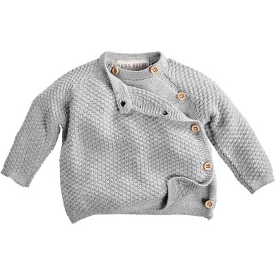 HANS NATUR Baby Jacke Schlüttli Baumwolle Strick hellgrau melange Gr.74/80 HANS NATUR Baby Jacke Schlüttli Baumwolle Strick hellgrau melange Gr.74/80