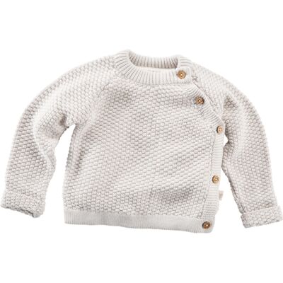 HANS NATUR Baby Jacke Perl-Strick Bio-Baumwolle hellgrau melange Gr.50/56 HANS NATUR Baby Jacke Perl-Strick Bio-Baumwolle hellgrau melange Gr.50/56