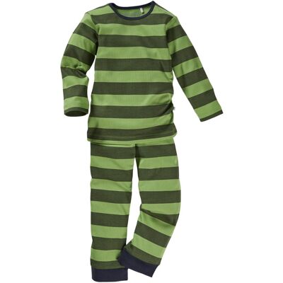 HANS NATUR Kinder Schlafanzug 2-teilig Bio-Baumwolle Blockstreifen Grün Gr. 110/116 HANS NATUR Kinder Schlafanzug 2-teilig Bio-Baumwolle Blockstreifen Grün Gr. 110/116