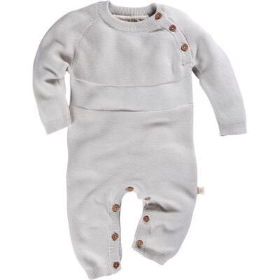 HANS NATUR Baby Overall Strick-Qualität hellgrau melange Gr.62/68 HANS NATUR Baby Overall Strick-Qualität hellgrau melange Gr.62/68