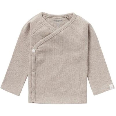 Noppies Wickelshirt Langarm Nanyuki taupe melange rip Gr. 62 Noppies Wickelshirt Langarm Nanyuki taupe melange rip Gr. 62