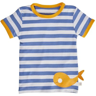 HANS NATUR Kinder T-Shirt Bio-Baumwolle Wal blau-off white Gr.86/92 HANS NATUR Kinder T-Shirt Bio-Baumwolle Wal blau-off white Gr.86/92