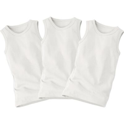 HANS NATUR Baby und Kinder Unterhemd Bio-Baumwolle 3er Set off white Gr.110/116 HANS NATUR Baby und Kinder Unterhemd Bio-Baumwolle 3er Set off white Gr.110/116