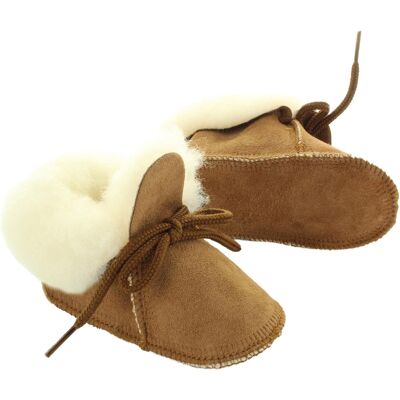 HANS NATUR Babyschuhe Lammfell, Veloursleder, "Bambino" pflanzlich gegerbt braun Gr.21 HANS NATUR Babyschuhe Lammfell, Veloursleder, "Bambino" pflanzlich gegerbt braun Gr.21
