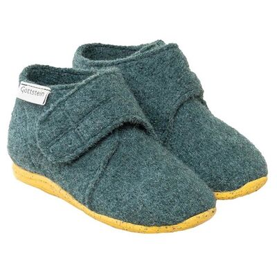Gottstein Kinder Hausschuhe Wollwalk Gummi-Kork Sohle oceangreen Gr.24 Gottstein Kinder Hausschuhe Wollwalk Gummi-Kork Sohle oceangreen Gr.24