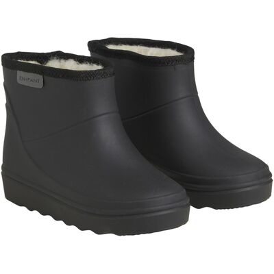 En Fant Kinder Gummistiefel mit kurzem Schaft und Schurwollfell, black Gr.21 En Fant Kinder Gummistiefel mit kurzem Schaft und Schurwollfell, black Gr.21