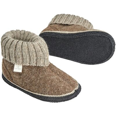 HANS NATUR Kinder Hausschuhe Hüttenschuhe braun-beige Gr.23 HANS NATUR Kinder Hausschuhe Hüttenschuhe braun-beige Gr.23
